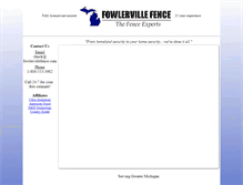 Tablet Screenshot of fowlervillefence.com
